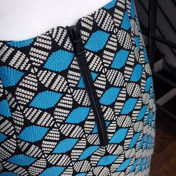 Milly Blue and Black Geometric Mini Dress - Picture 6 of 6